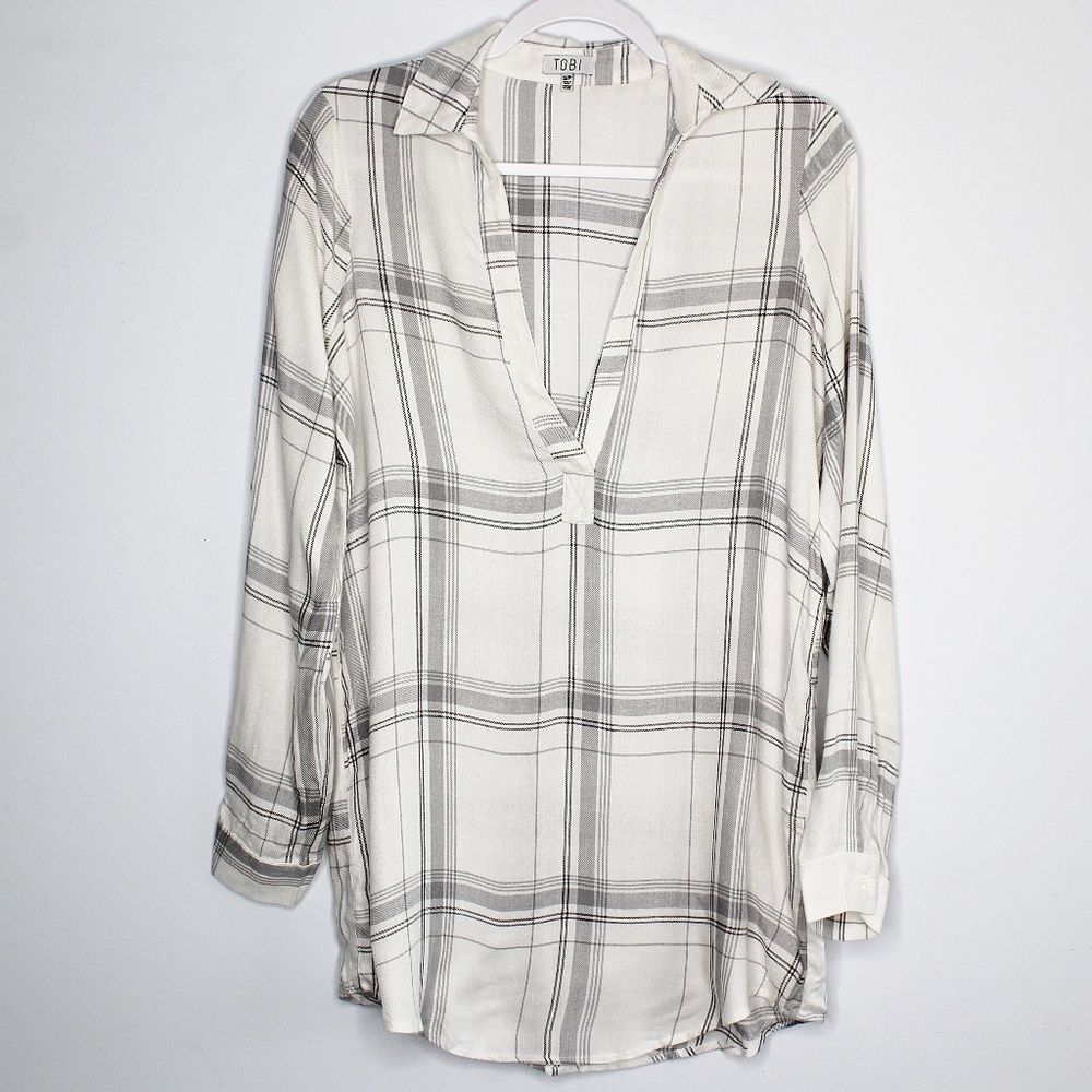 TOBI | Button Up To Mischief Plaid Flannel Top
